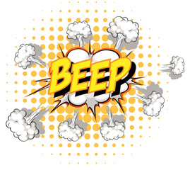 Comic speech bubble with beep text