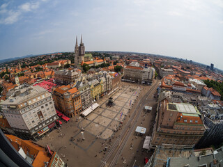 Fototapeta premium The cityscape view from Zagreb 360° observation deck