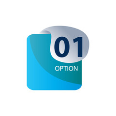 number 01 option label vector template design illustration