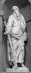 Fototapeta na wymiar PADUA, ITALY - SEPTEMBER 10, 2014: The baroque statue of St. Paul the Apostle in the church Chiesa di San Gaetano by Ruggero Bescape from 18. cent.