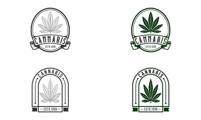 cannabis logo with a vintage concept