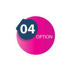 Number 04 option label vector temple design illustration