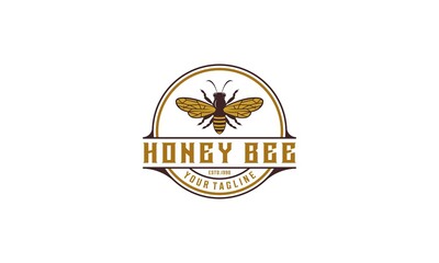 honey bee logo on white background