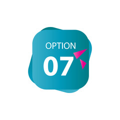 Number 07 option label vector temple design illustration