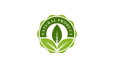Organic Natural Badge Label Seal Sticker logo design