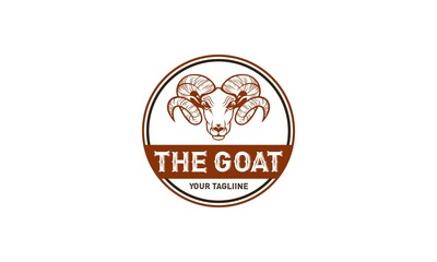 goat logo design vector in white background