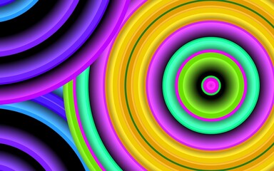Abstract background with colorful 3D circles pattern design concept