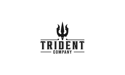 trident company logo in white background - obrazy, fototapety, plakaty