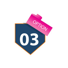Number 03 option label vector temple design illustration