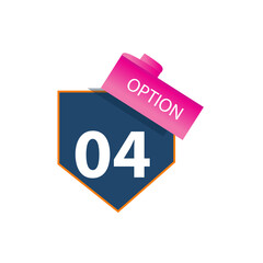 Number 04 option label vector temple design illustration