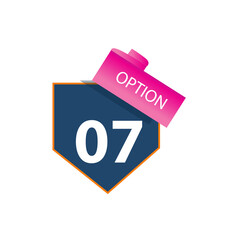 Number 07 option label vector temple design illustration