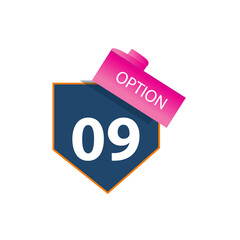 Number 09 option label vector temple design illustration