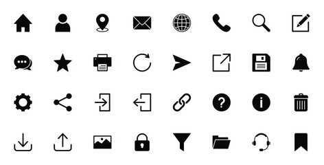Website icon set. for computer, web and mobile apps