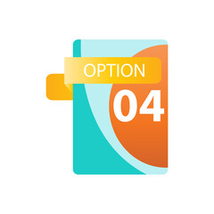 Number 04 option label vector temple design illustration