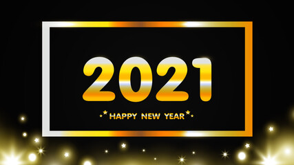 Happy new year 2021 golden font
