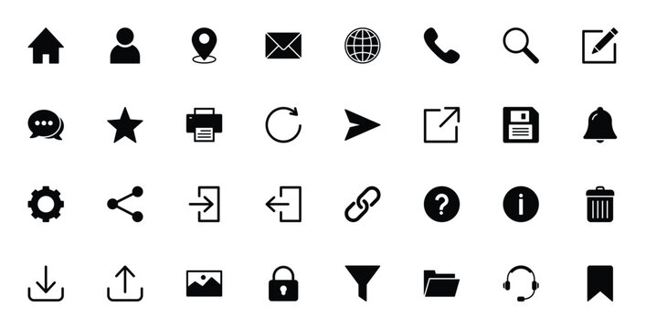 Website icon set. for computer, web and mobile apps