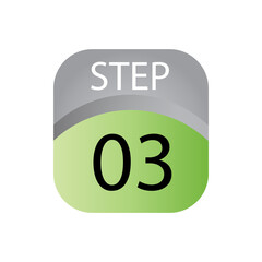 Step number 03 label vector temple design illustration