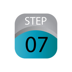 Step number 07 label vector temple design illustration