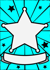 White star on blue background name card design