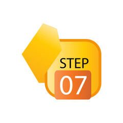 Step number 07 label vector temple design illustration