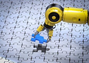 robot filling piece of jigsaw