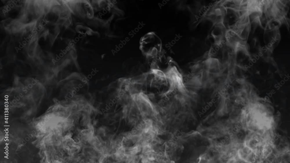 Wall mural smoke rising against black background 4k loop features smoke rising and billowing against a black ba