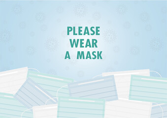 Face mask. Surgical mask. for protection against dust, smoke and harmful germs. Coronavirus concept.