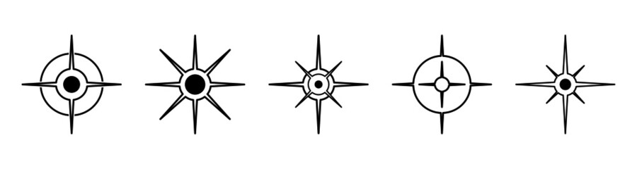 North sign symbol vector set. direction of compass icon.