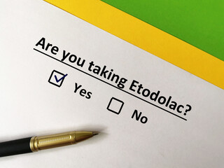 Questionnaire about pain killers