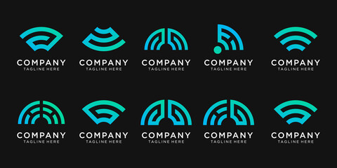 Set of monogram vector logo design for business