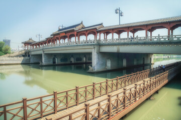 Suzhou moat ancient bridge landscape