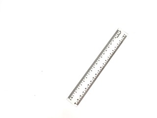 Ruler isolated on white background. Minimalist concept.
