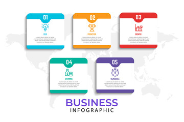 business infographic element template, step process template