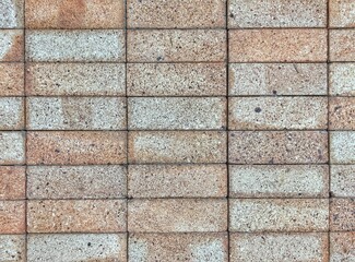 Old vintage retro style light color bricks wall for brick background and texture.