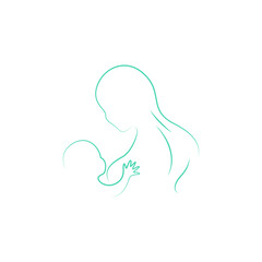 Beauty Nurse Lactating Mom Baby, Mommy Mother breastfeeding Lactation logo illustration