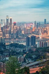 Fototapeta na wymiar Aerial photography mountain city Chongqing