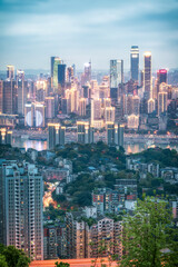 Fototapeta premium Aerial photography mountain city Chongqing