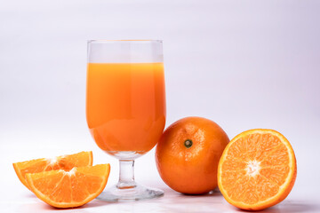 Orange juice isolated on white background