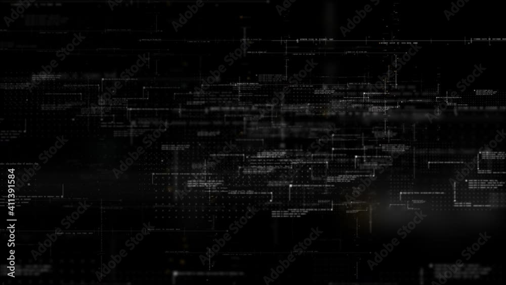 Poster Futuristic simulation of 5G network concept, artificial intelligence quantum physic matrix particles deep learning performing analytic computational head up display loop background with alpha channel