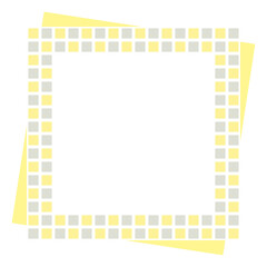 タイル模様のスクエア型フレーム　イエロー