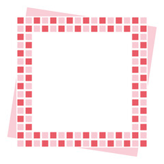 タイル模様のスクエア型フレーム　レッド