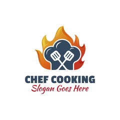 logo design of chef cooking for restaurant food symbol icon illustration