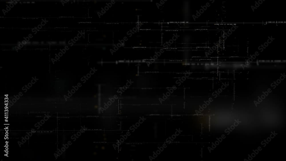 Aufkleber Futuristic simulation of 5G network concept, artificial intelligence quantum physic matrix particles deep learning performing analytic computational head up display loop background with alpha channel