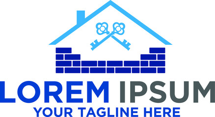 House with vintage key logo