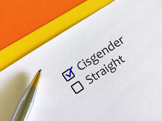 Questionnaire about sexual orientation