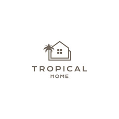 tropical home design with simple line style