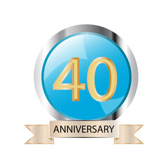 40 years anniversary celebration vector template design illustration