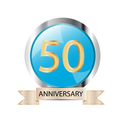 50 years anniversary celebration vector template design illustration