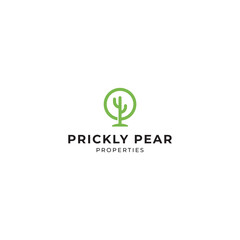 Obraz premium Prickly pear logo design with simple style