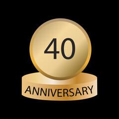 40 years anniversary celebration vector template design illustration